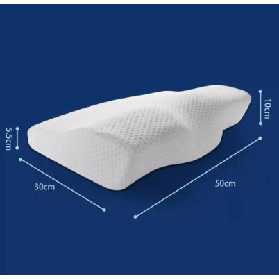 Perfil de la almohada cervical mostrando la cavidad central y los bordes de doble altura