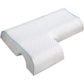 Almohada de brazo para parejas en blanco, con el canal para el brazo visible